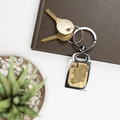 Old Eire Map Rectangle Photo Keyring
