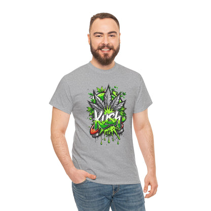 Kush Graffiti T-Shirt — Green Cannabis Leaf Street Art Tee