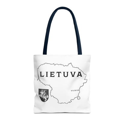 Lietuva Map Tote Bag - Stylish Travel Bag for Lithuanian Pride