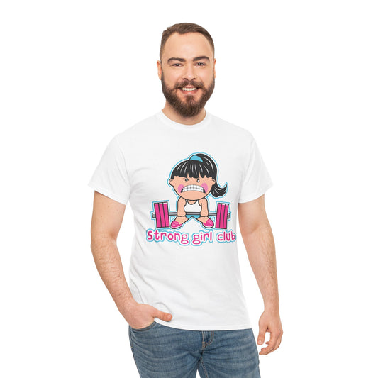 Strong Girl Club Unisex Heavy Cotton Tee - Empowering Fitness Shirt White