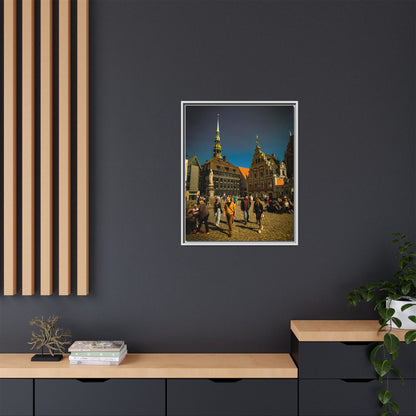 Riga Old Town Matte Canvas, Framed (Multi-color)