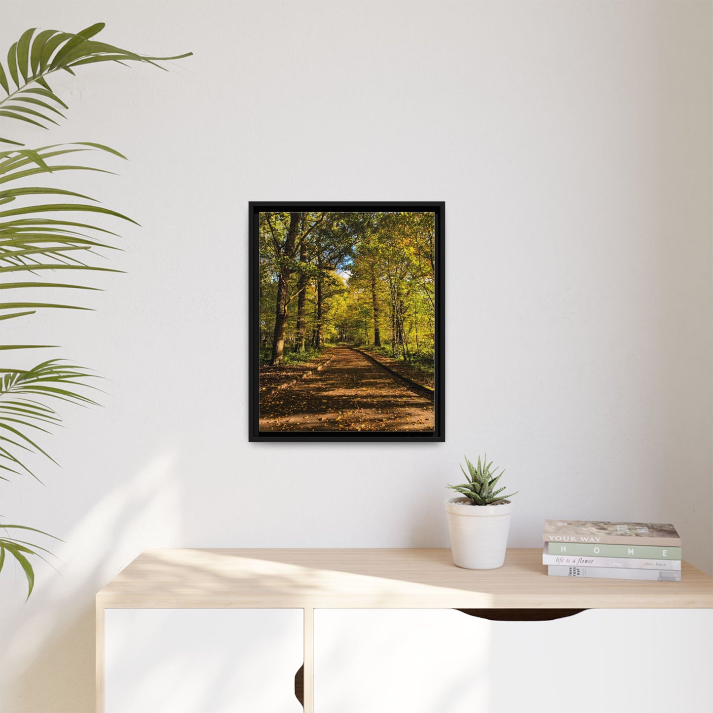 Listowel Town Park Autumn Matte Canvas, Framed (Multi-color)