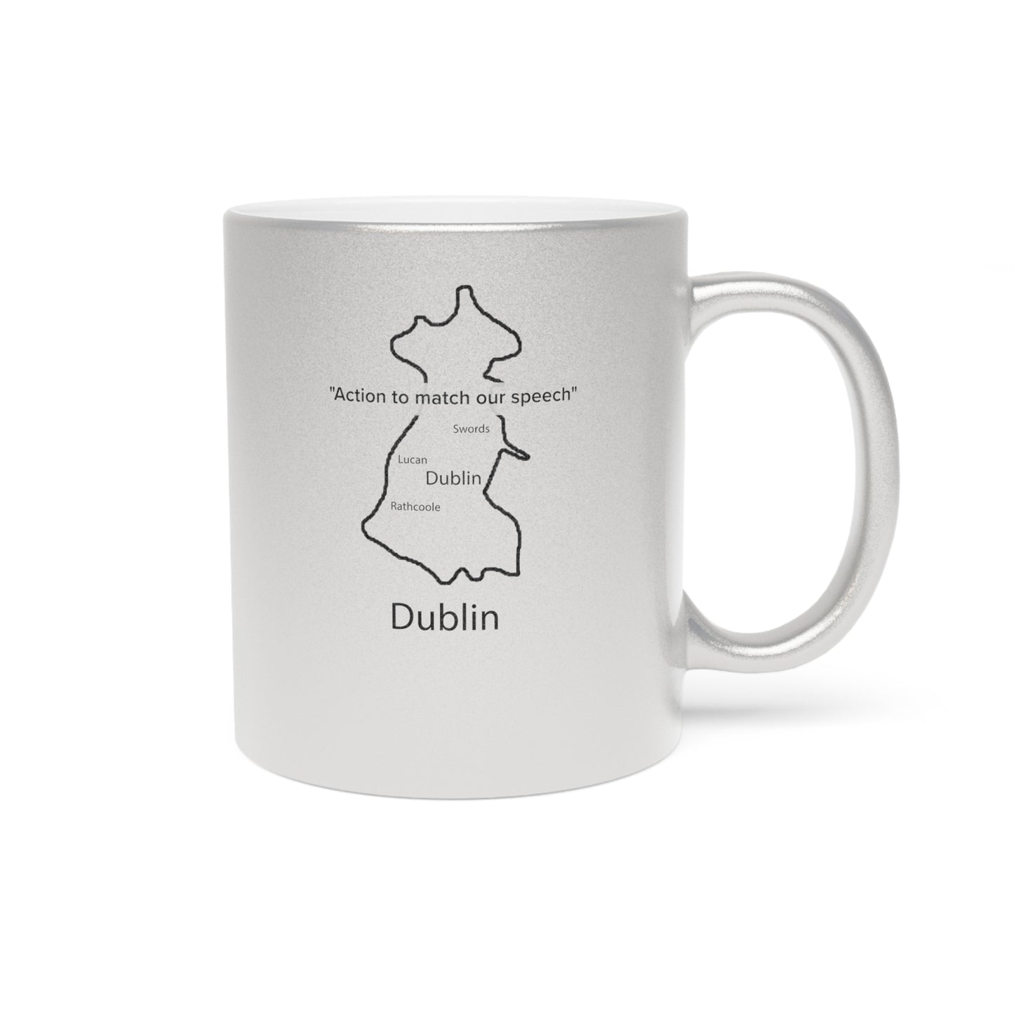 Dublin County Metallic Colour Mug - Silver/Gold - Perfect Gift for Coffee Lovers