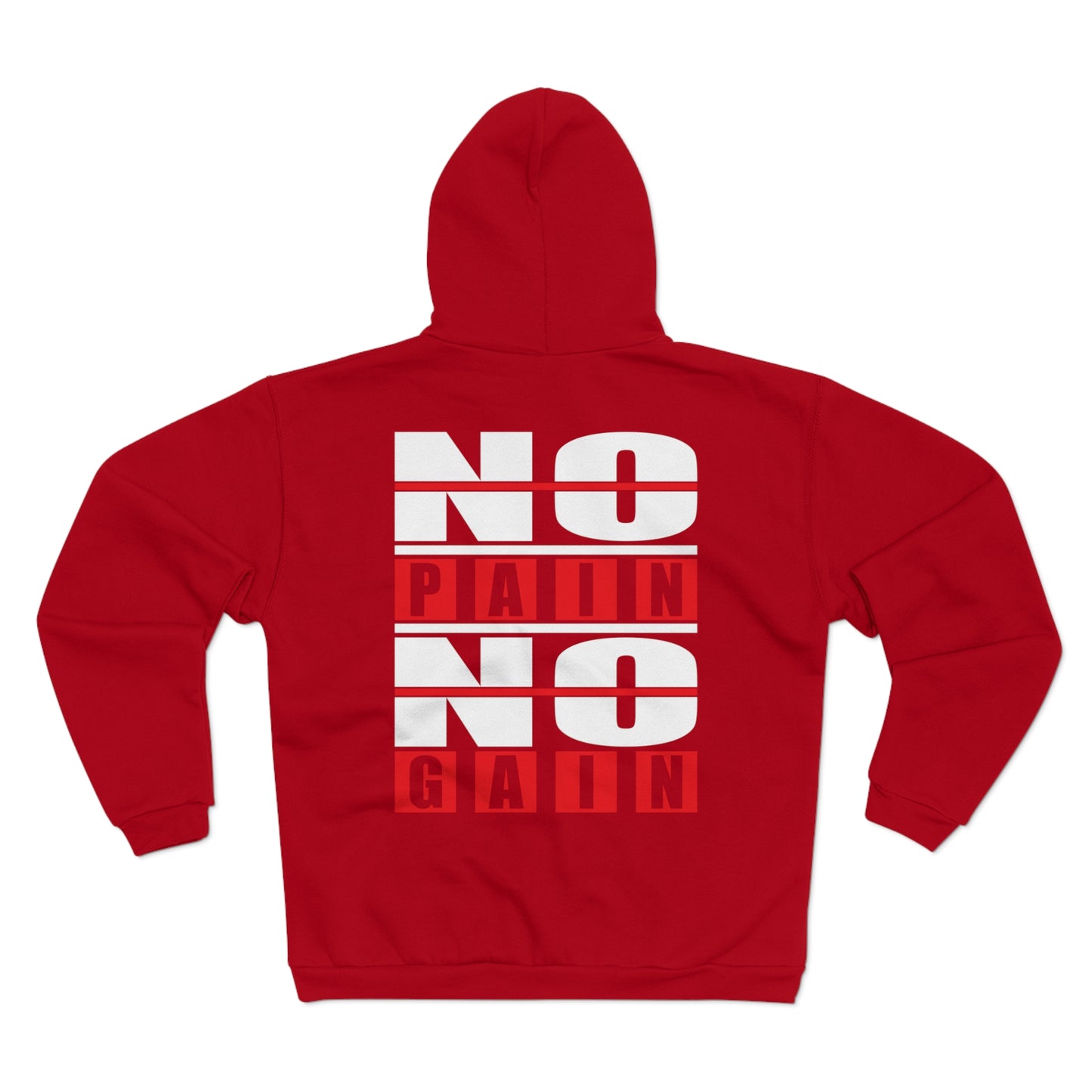 No Pain No Gain Unisex Hooded Zip Sweatshirt - Motivational Fitness Apparel