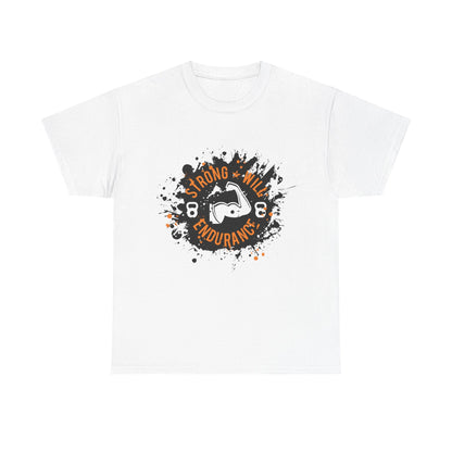 Endurance Strong Unisex Heavy Cotton Tee - Motivational Graphic Shirt for Fitness Enthusiasts