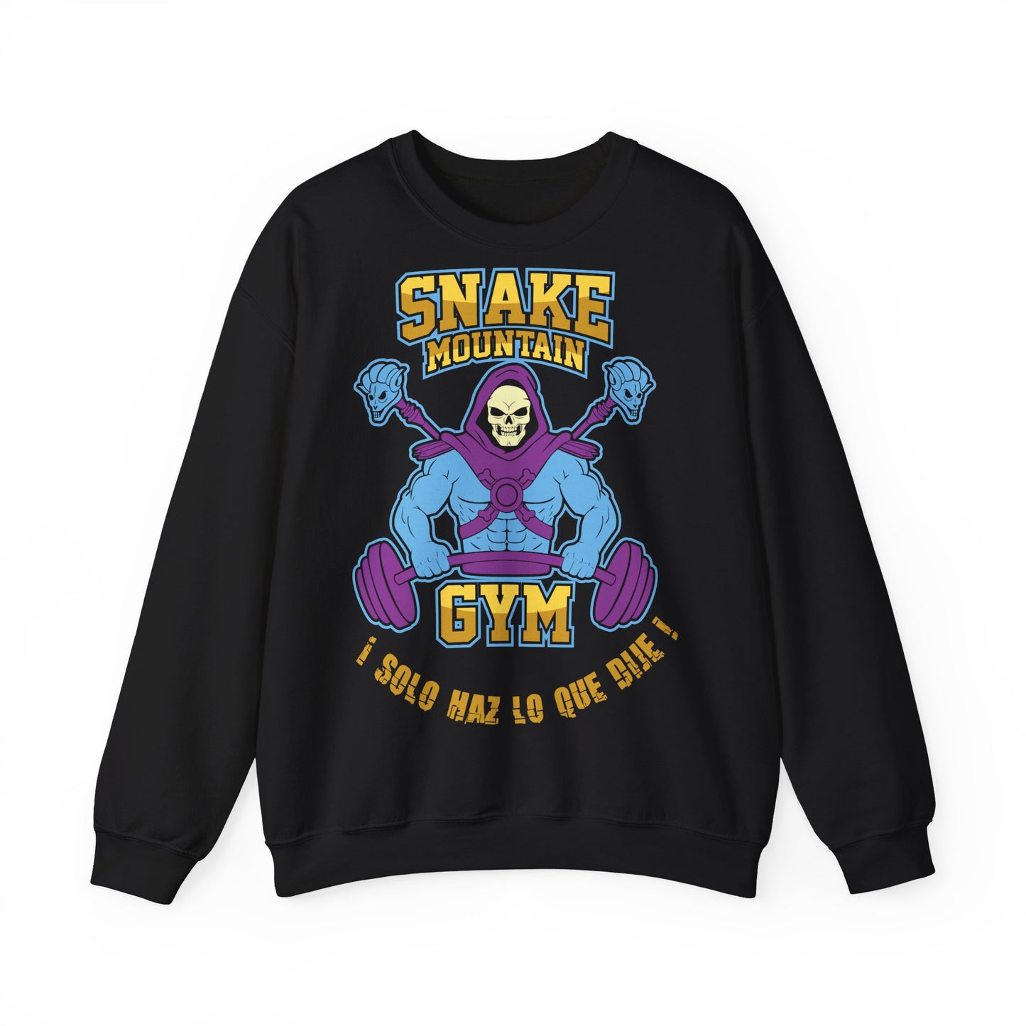 Snake Mountain Gym Crewneck Sweatshirt - Fitness & Humor Black