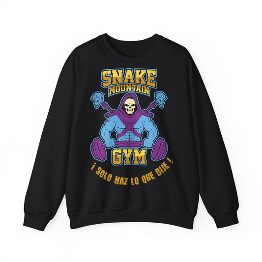 Snake Mountain Gym Crewneck Sweatshirt - Fitness & Humor Black