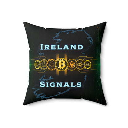 Ireland Signals Bitcoin Pillow — Crypto Map Decorative Throw Pillow
