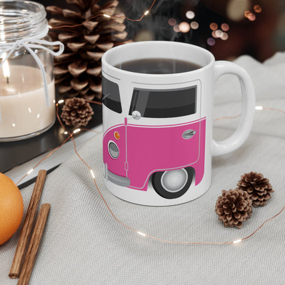 Vintage VW Bus Ceramic Coffee Mug - 11oz & 15oz - Perfect for Auto Enthusiasts Purple