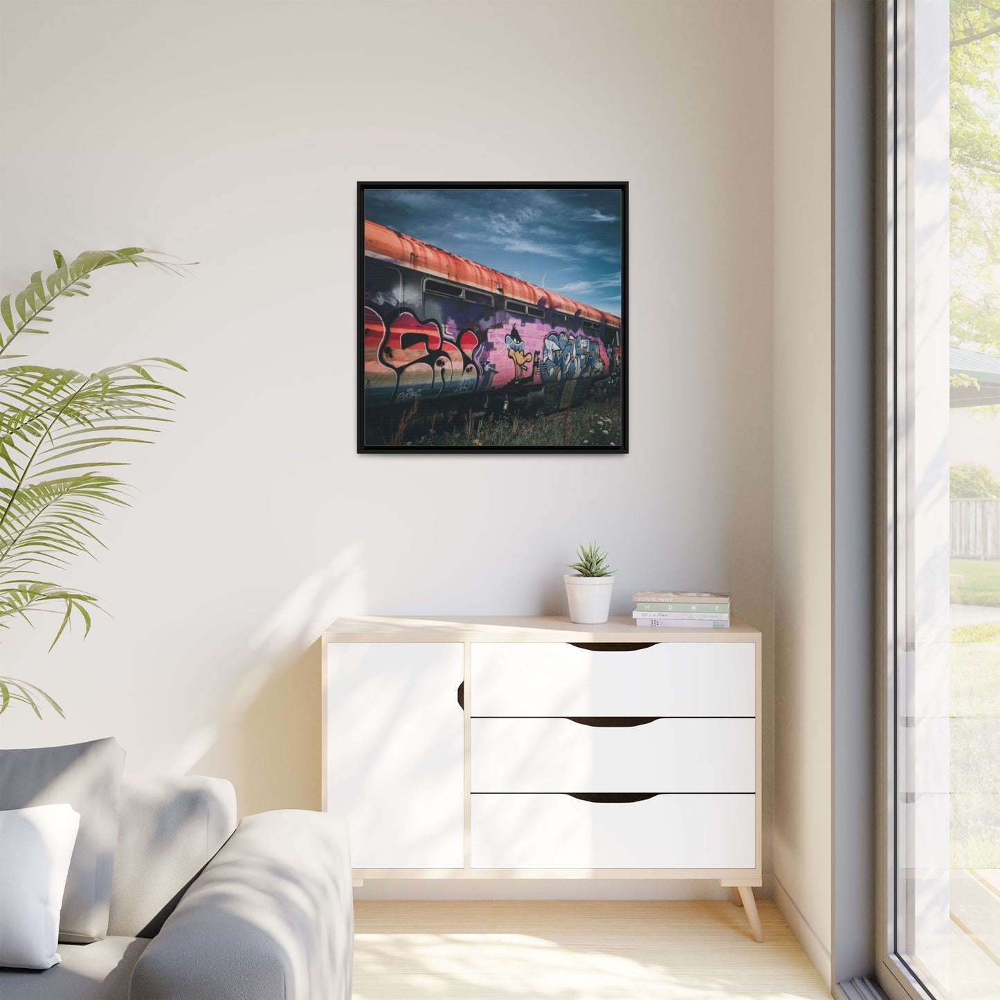 Night Train Matte Canvas, Framed (Multi-color)
