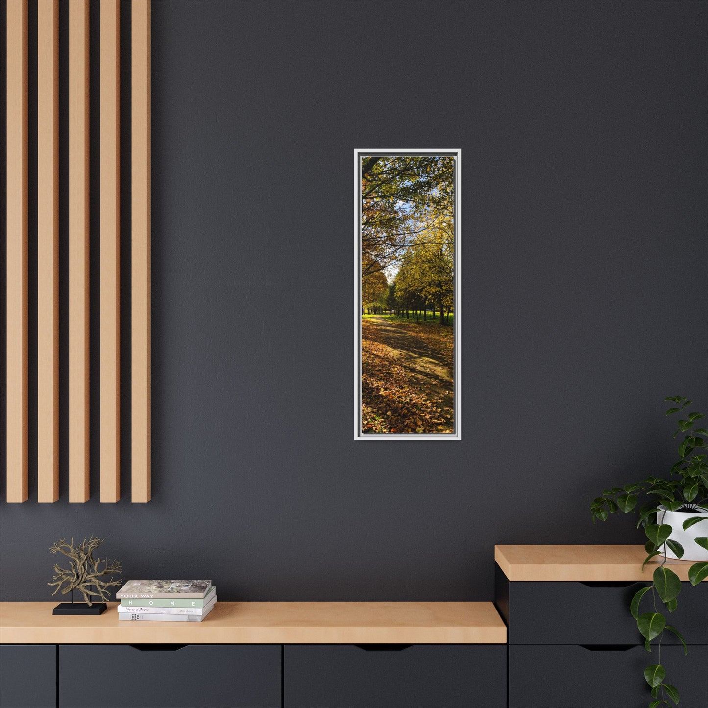 Listowel town Park Autumn Matte Canvas, Framed (Multi-color)