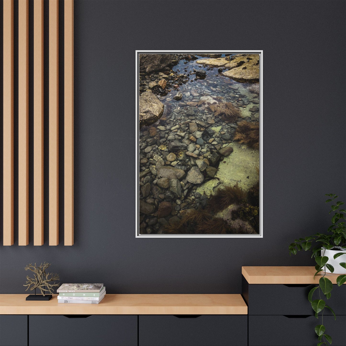 Rocks Matte Canvas, Framed (Multi-color)