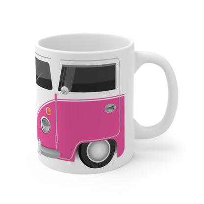 Vintage VW Bus Ceramic Coffee Mug - 11oz & 15oz - Perfect for Auto Enthusiasts Purple