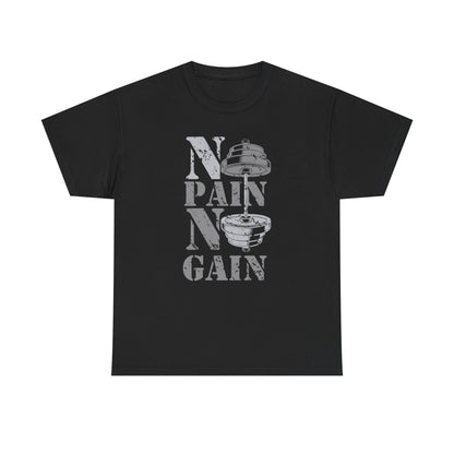 Unisex Heavy Cotton Tee - No Pain No Gain Fitness Shirt