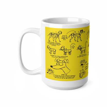 Whimsical Dog-Themed Ceramic Coffee Cups - 11oz & 15oz - Perfect Gift for Pet Lovers!
