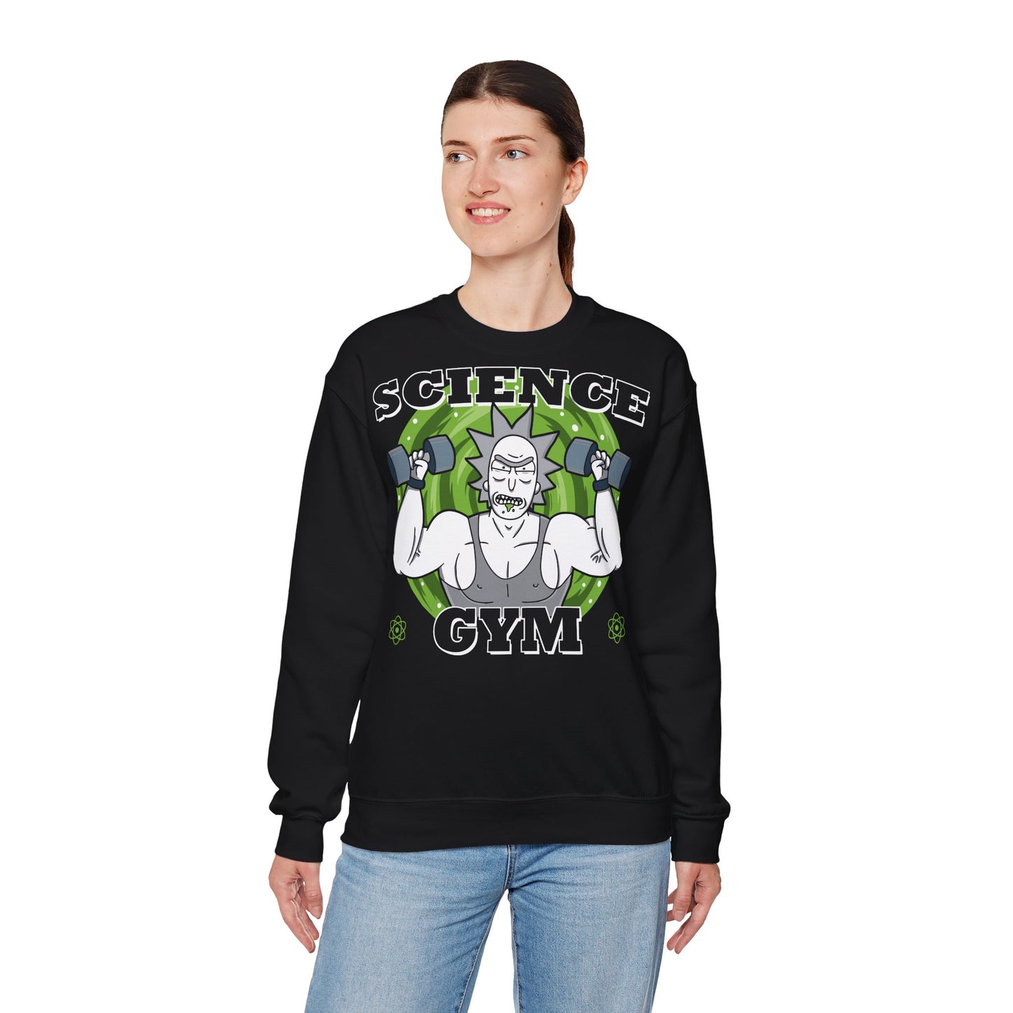 Science Gym Unisex Heavy Blend™ Crewneck Sweatshirt - Fun Fitness Sweatshirt for Science Lovers White