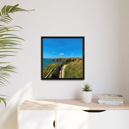 Cliff Trail Ballybunion Matte Canvas, Framed (Multi-color)