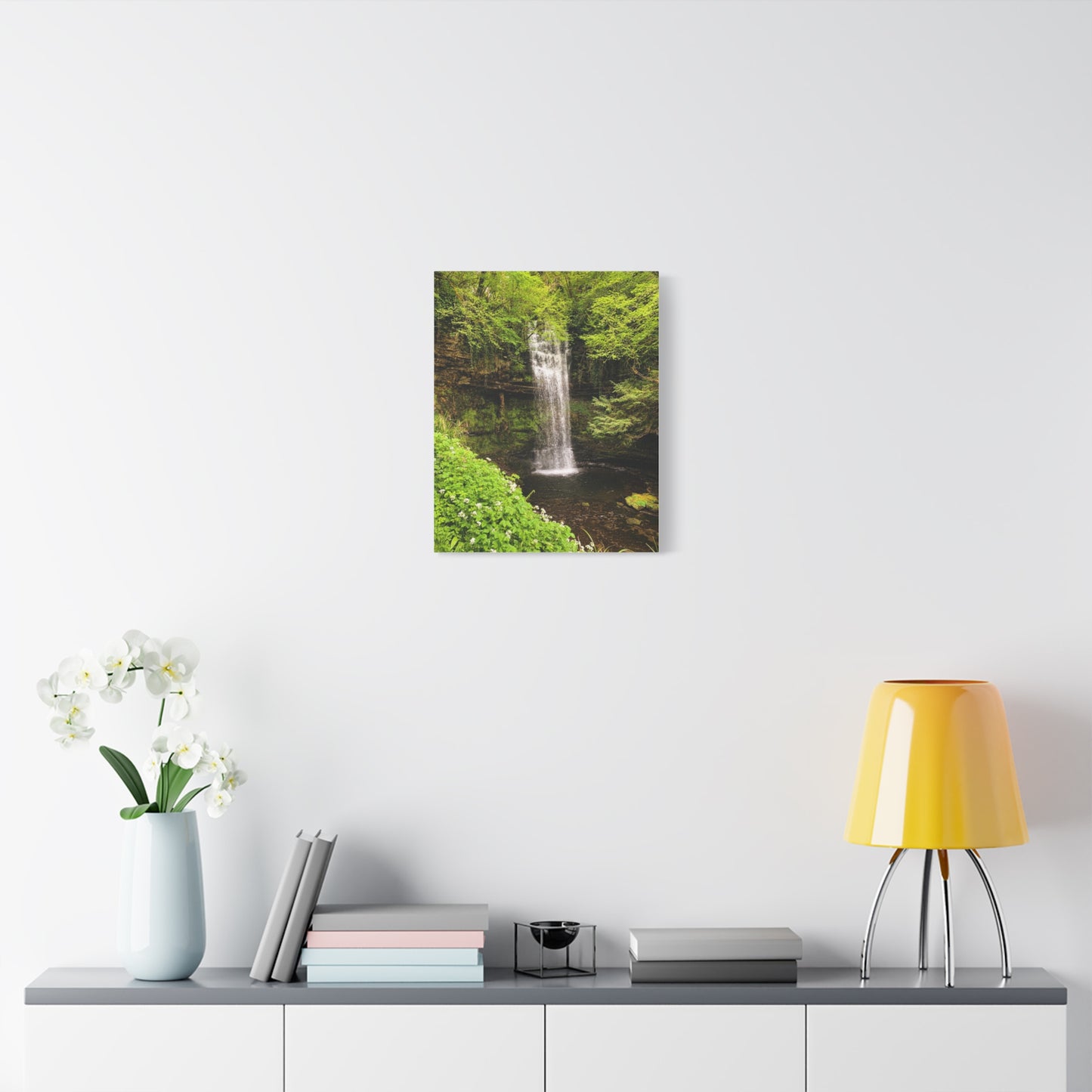 Glacer Waterfall Matte Canvas, Stretched, 1.25"