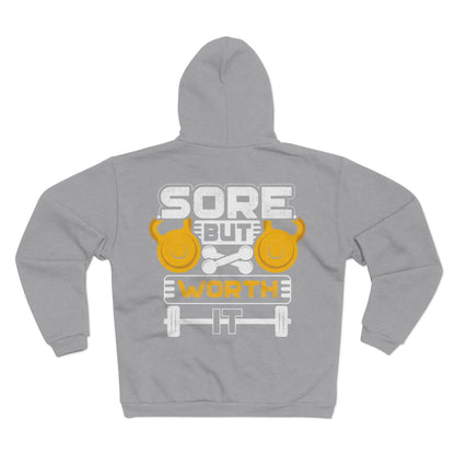 Sore But Worth It Workout Unisex Hooded Zip Sweatshirt