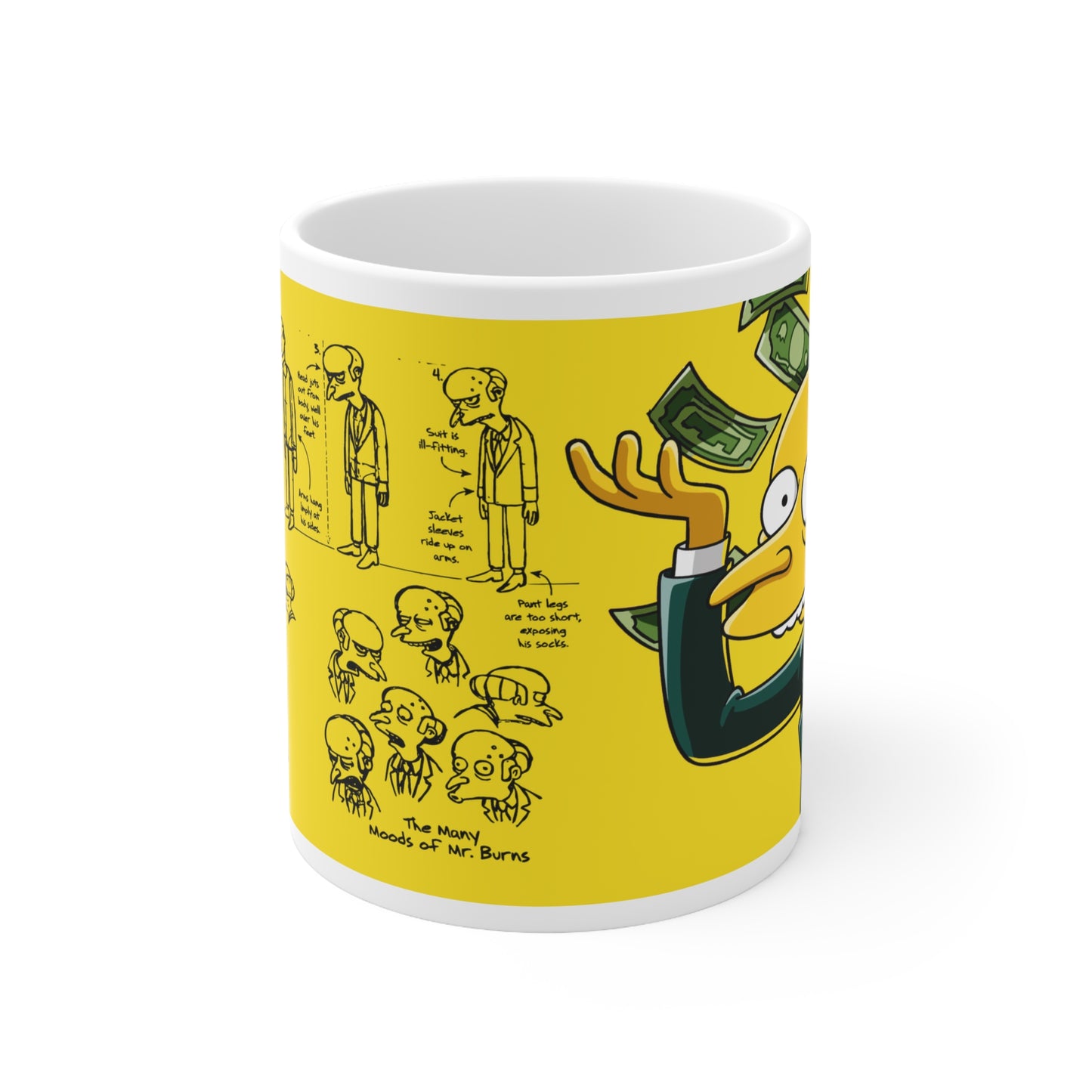 Funny Cartoon Coffee Mugs - Mr. Burns Designs, 11oz & 15oz