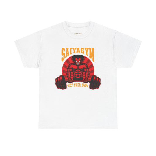 Saya Gym Vegeta  White Unisex Heavy Cotton Tee