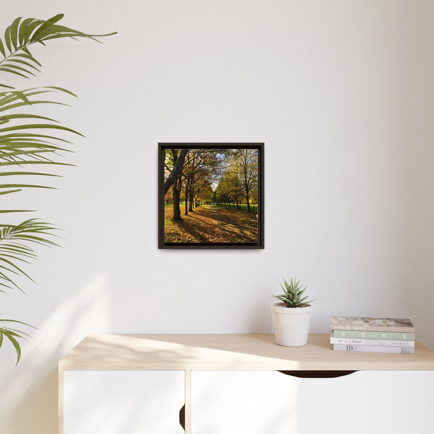 Listowel town Park Autumn Matte Canvas, Framed (Multi-color)