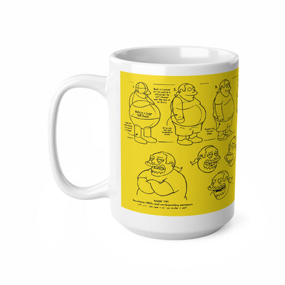 Vibrant Ceramic Coffee Cups - Comic Book Guy Moods Collection, 11oz & 15oz