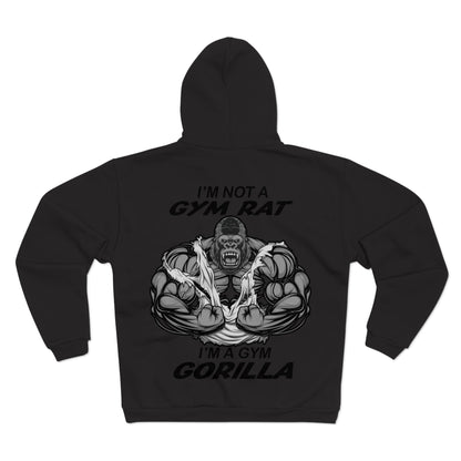 Funny Gym Gorilla Unisex Hooded Zip Sweatshirt