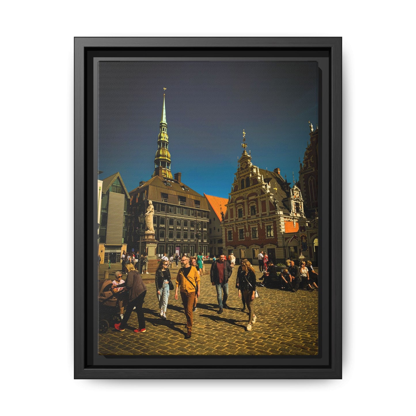 Riga Old Town Matte Canvas, Framed (Multi-color)