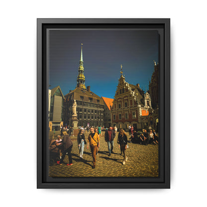 Riga Old Town Matte Canvas, Framed (Multi-color)