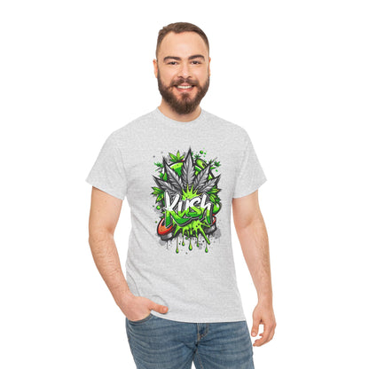 Kush Graffiti T-Shirt — Green Cannabis Leaf Street Art Tee
