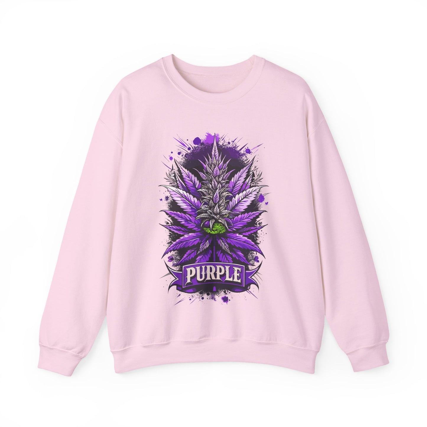 Purple Cannabis Bud Sweatshirt — Bold Psychedelic Marijuana Graphic