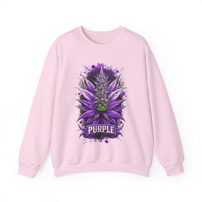 Purple Cannabis Bud Sweatshirt — Bold Psychedelic Marijuana Graphic