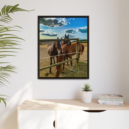 Horses Matte Canvas, Framed (Multi-color)