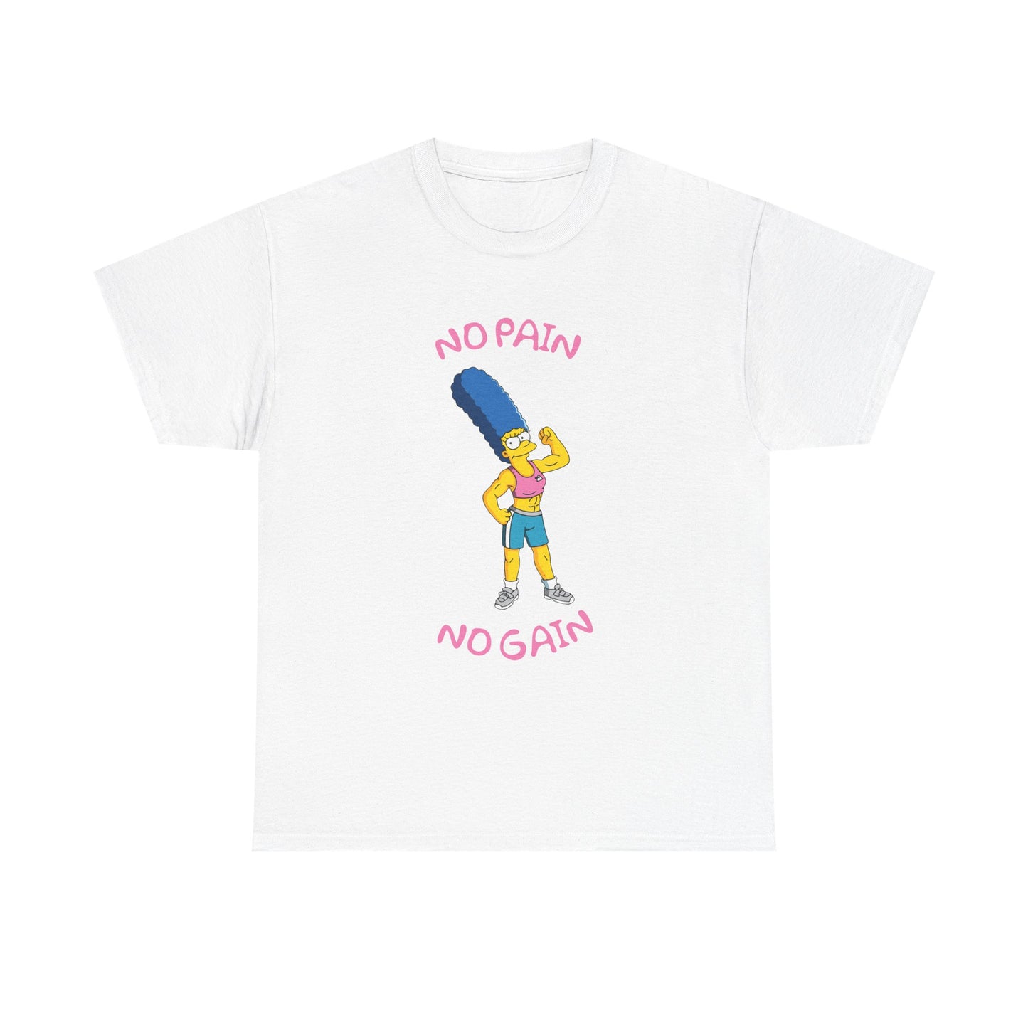 Marge No Pain No Gain White Unisex Heavy Cotton Tee