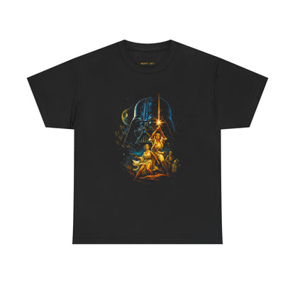 Vintage Poster T‑Shirt — Iconic Darth Vader & Luke Lightsaber Graphic