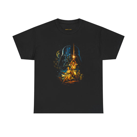 Vintage Poster T‑Shirt — Iconic Darth Vader & Luke Lightsaber Graphic