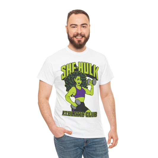 Unisex Heavy Cotton Tee | She-Hulk Athletic Club Graphic Tee White