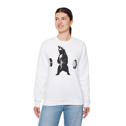 Bear Lifting Weights Crewneck Sweatshirt - Unisex Heavy Blend