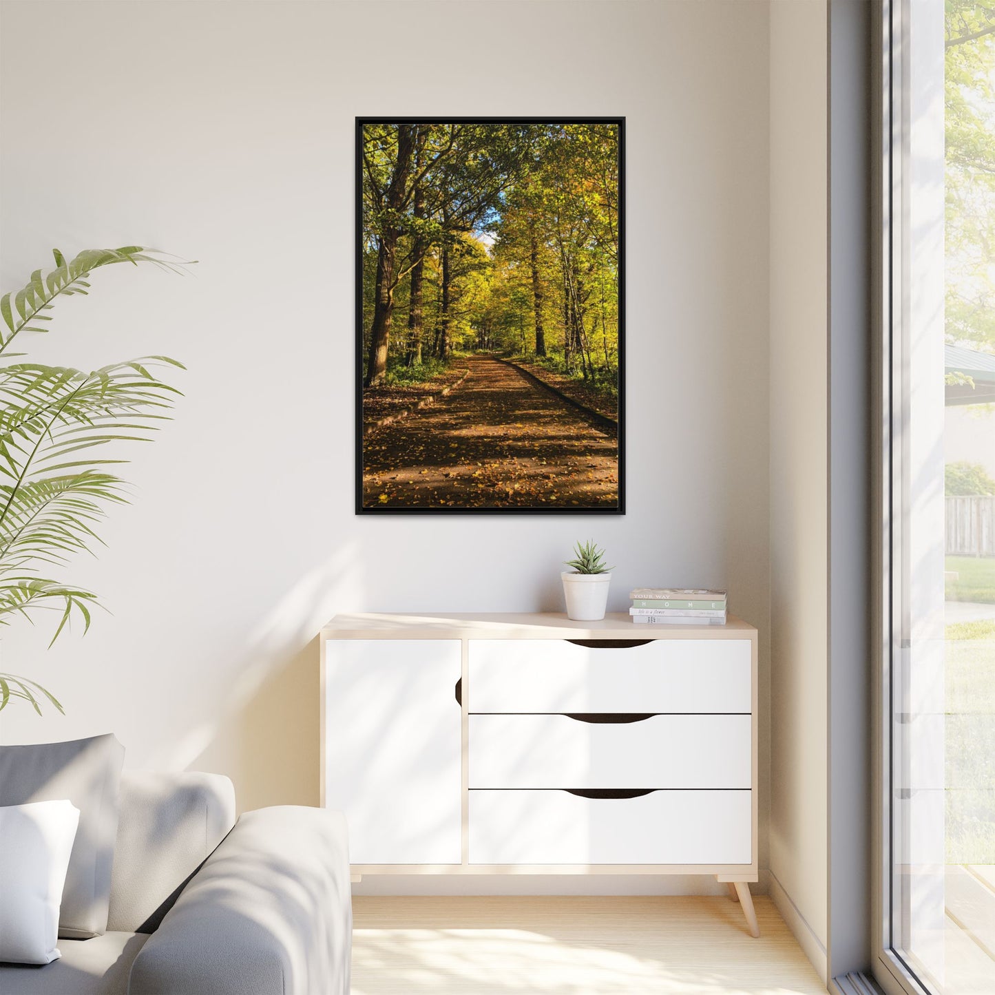 Listowel Town Park Autumn Matte Canvas, Framed (Multi-color)