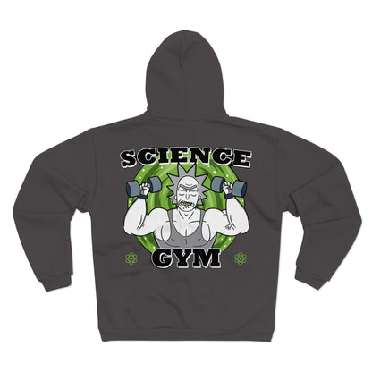 Science Gym Unisex Hooded Zip Sweatshirt - Fun Fitness Hoodie for Science Lovers