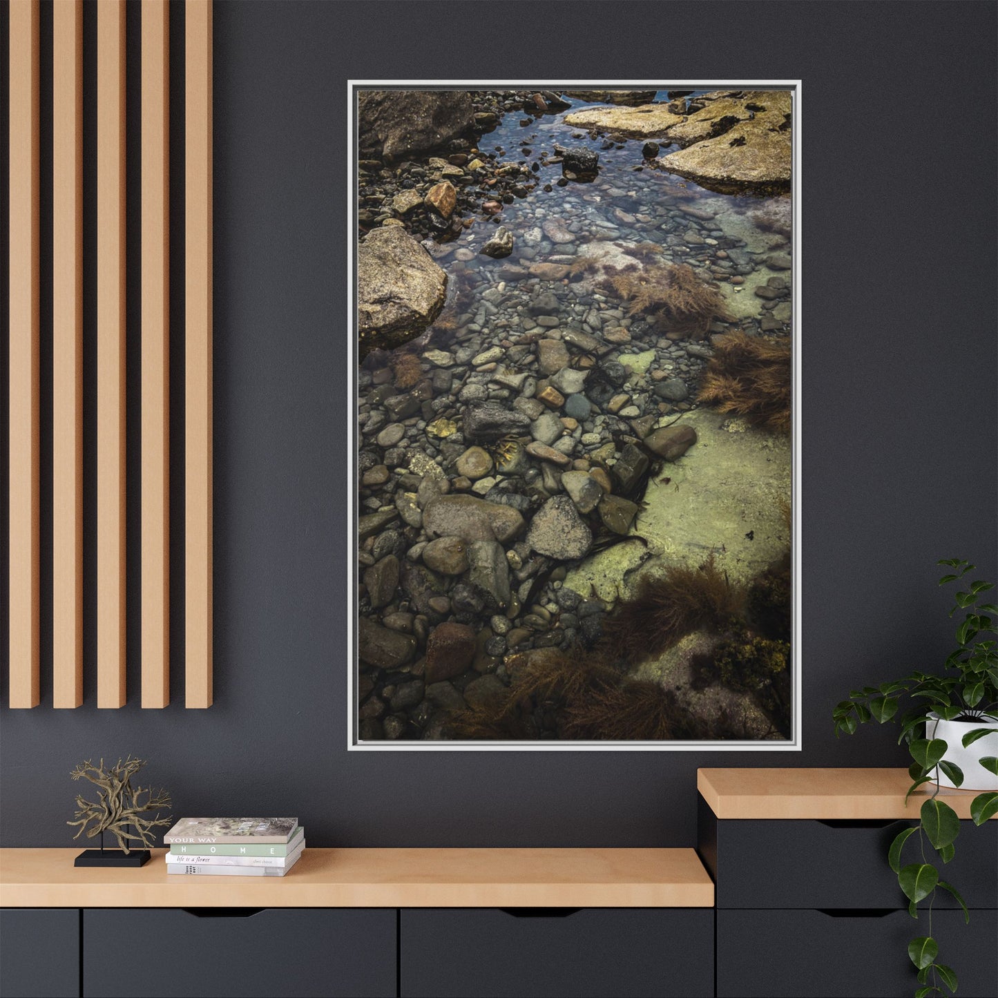 Rocks Matte Canvas, Framed (Multi-color)