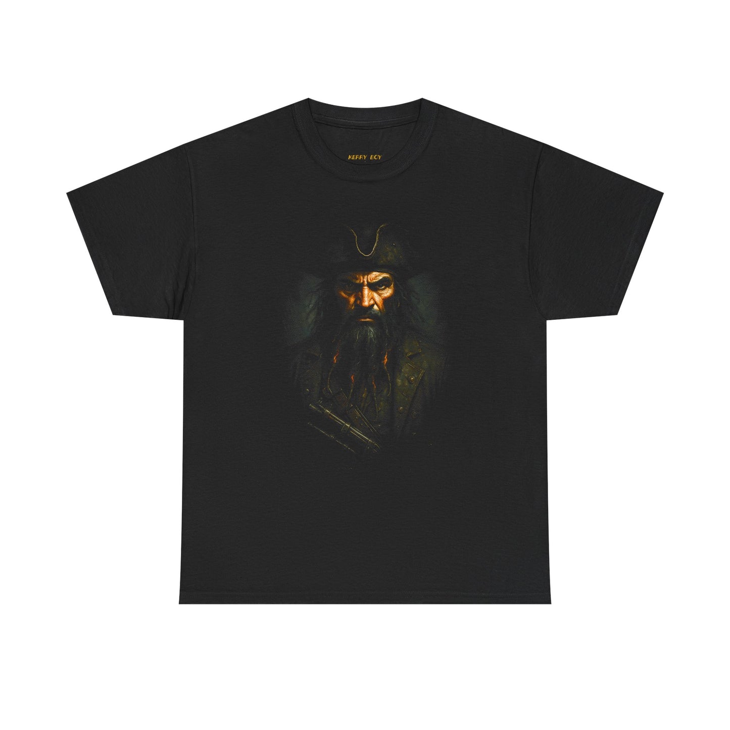 Pirate Captain Portrait T‑Shirt — Dark Vintage Buccaneer Design