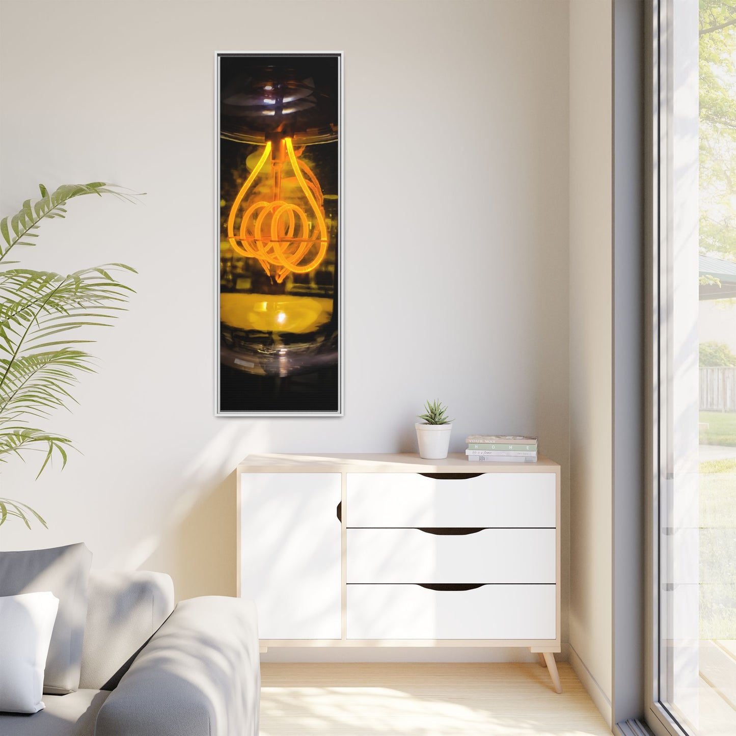 Bulb Matte Canvas, Framed (Multi-color)