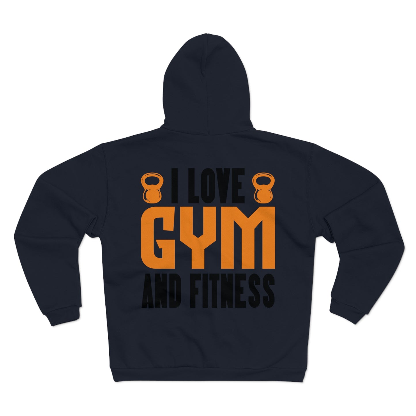 Unisex Hooded Zip Sweatshirt - I Love Gym and Fitness