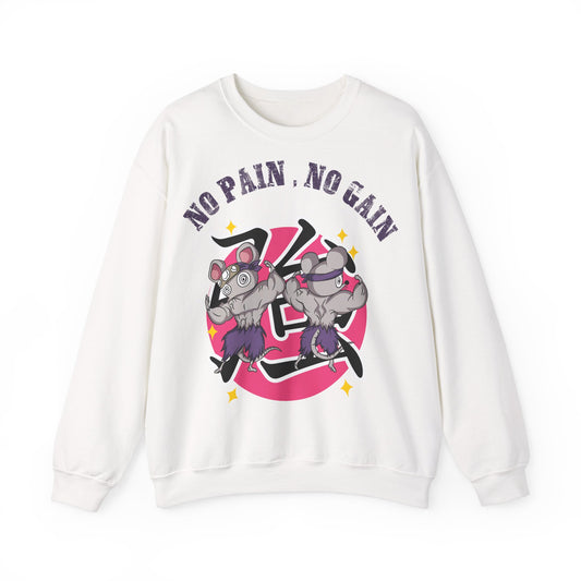 "No Pain No Gain"  Unisex Heavy Blend™ Crewneck Sweatshirt  - Motivational Fitness Sweatshirt for Gym Lovers White