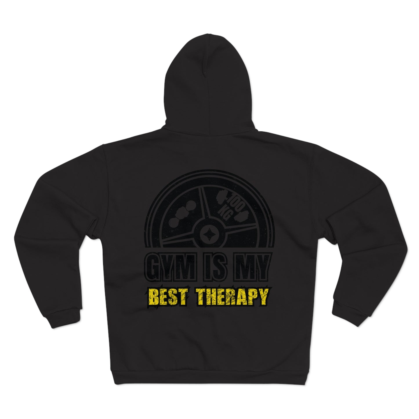 Gym Is My Best Therapy Unisex Hooded Zip Sweatshirt - Perfect for Fitness Enthusiasts