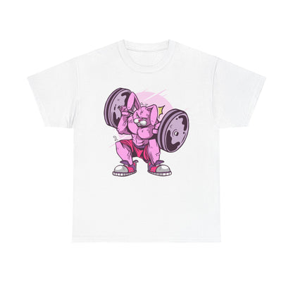 Funny Lifting Pig Unisex Heavy Cotton Tee - Gym Humor Shirt