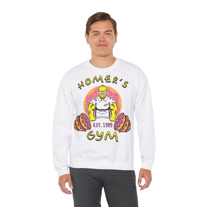 Homer's Gym Unisex Heavy Blend™ Crewneck Sweatshirt White