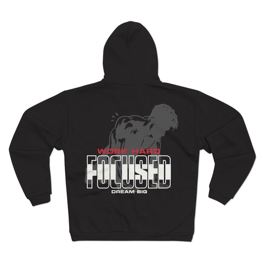 Motivational Unisex Hooded Zip Sweatshirt - 'Work Hard, Dream Big'